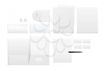 Template for branding identity on a white background. Top view. Isolated on white.