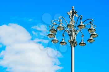 Horizontal Moscow city lamp post background hd
