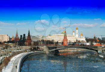 Dramatic view on Moscow Red Square city background hd