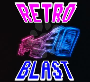 Retro blaster design illustration background hd