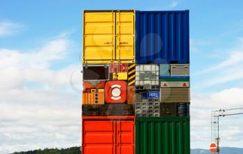 Norway colorful transport crates background hd