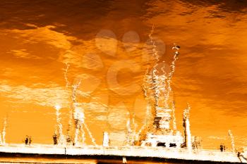 Norway ship reflection on water background hd