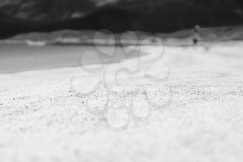 Blurred person on the sandy beach bokeh background hd
