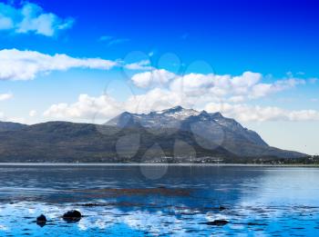Norway fjord mountains ocean landscape background hd