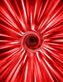 Vertical red medallion spiral rays swirl abstraction background