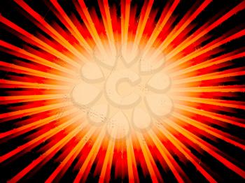Radial orange sun rays abstract lowres background illustration
