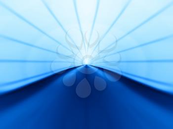 Horizontal blue virtual tunnel illustration background

