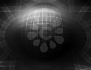 Horizontal dark 3d sphere abstract illustration background
