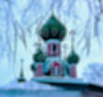 Blurred church bokeh background abstraction