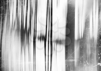 Vertical black and white vintage motion blur curtains with dust backdrop