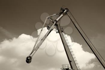 Industrial crane sepia background hd
