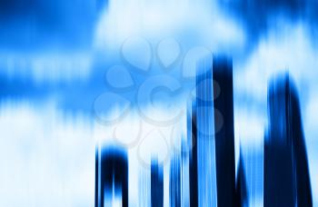 Blue motion blur skyscrapers abstract background hd