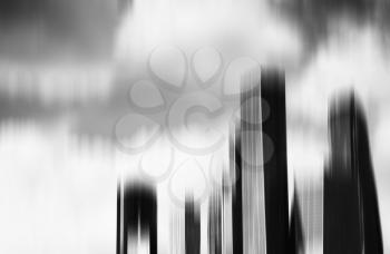 Black and white motion blur skyscrapers abstract background hd