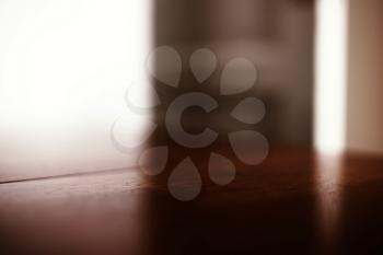 Indoor table surface with bokeh backdrop hd