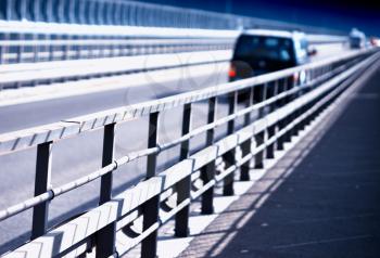 Car on Norway bridge perspective background hd