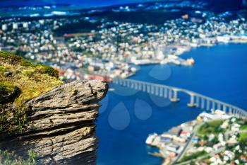 High altitude Tromso mountain cliff background hd