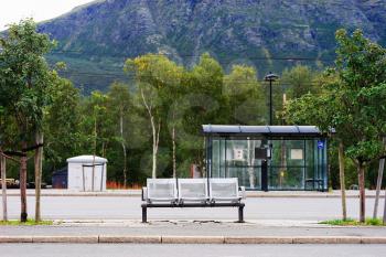 Norway city bus stop transport background hd
