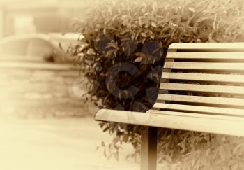 Simple park bench in Norway sepia background hd