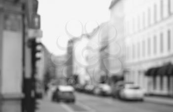 Black and white Oslo streets bokeh background hd