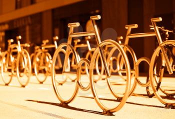 Oslo bicycle parking yard monument background hd