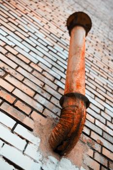 Vertical rusty chimney city background hd
