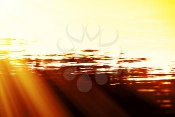 Sunset water surface with light leak background hd
