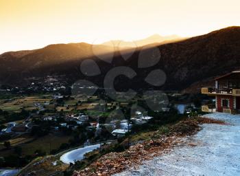 Horizontal Crete morning landscape background