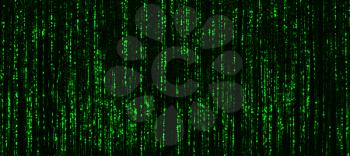 Horizontal vivid green matrix neo cyberpunk hacker terminal abstraction background backdrop
