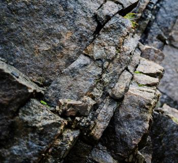 Square vivid rock texture with grass background backdrop