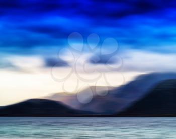 Horizontal vivid Norway motion blur landscape abstraction background backdrop