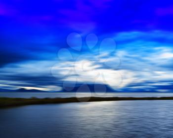 Horizontal vivid Norway fjord motion blur abstraction background backdrop