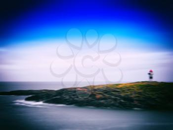Horizontal vintage motion blur lighthouse abstract landscape background backdrop