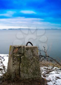 Vertical vivid northern concrete metal fastener  background backdrop