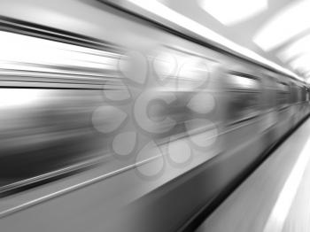 Diagonal black and white motion blur metro train background hd