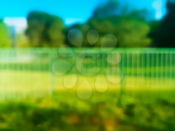 Summer park outdoor fence bokeh background hd