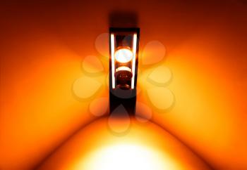 Dramtic lightflash orange lamp design background hd