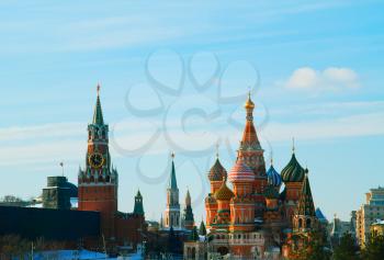 Saint Basil's Cathedral on Red square background hd