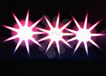 Three star shaped lights illustration background