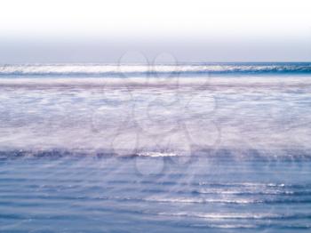 Horizontal vivid milk ocean horizon tidal waves background backdrop