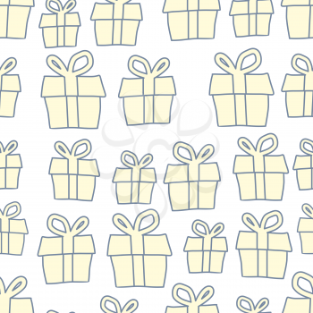 Holiday background of gifts. Vector present seamless pattern 