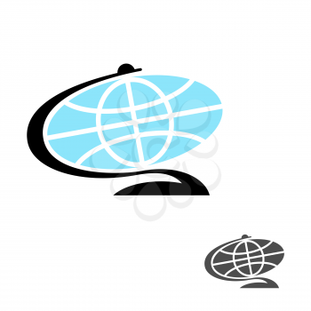 Globe Flat icon. Earth ball character. Planet earth sign
