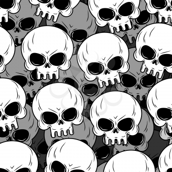 Skull texture. Skeleton head lot. Background of skulls. Ornament for Halloween.
