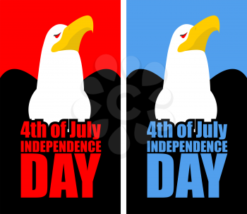July 4th Independence Day of America. Set opened with an eagle. Birds of Prey USA national symbol
