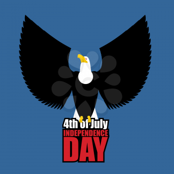 White Eagle. Independence Day of America. Logo for national holiday of July 4
