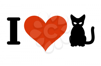 I love cats. Heart and pets. Logo for at owner and animal lovers