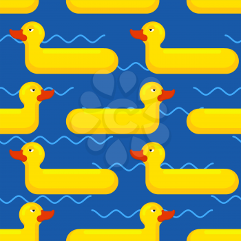 Inflatable duck Seamless pattern. toy for swimming background
