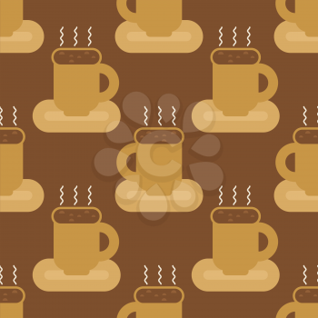Coffee mug seamless pattern. cup of hot drink background