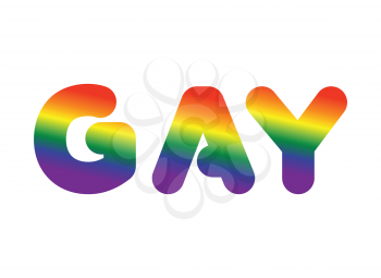 GAY sign of rainbow letters. Letitiging for LGBT 