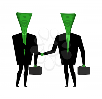 Businessman handshake. Financial greet people. Money transactions
