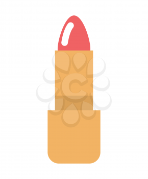 Red Lipstick isolated. make-up women accessory. Cosmetics on white background